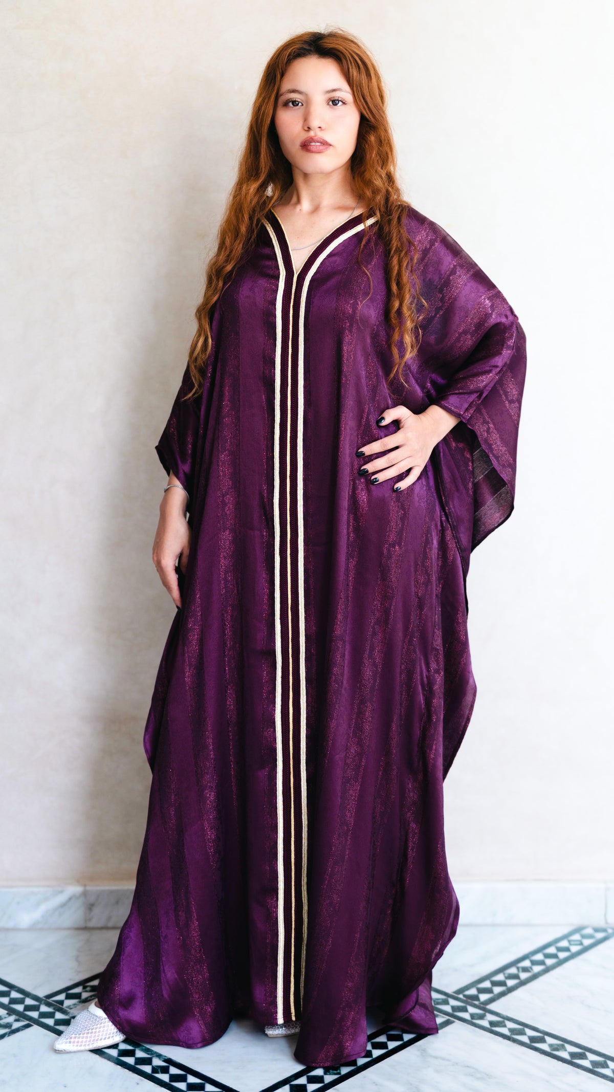 قفطان فراشة مغربي – أوف وايت (عاجي)